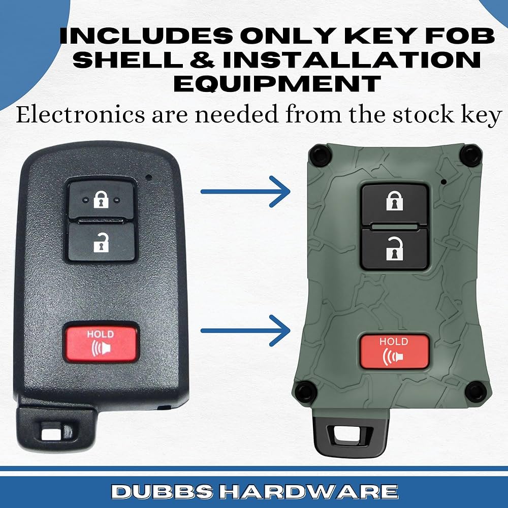 Tacoma, Tundra, 4Runner Upgraded KeyFob Shell for Push Start Button Models