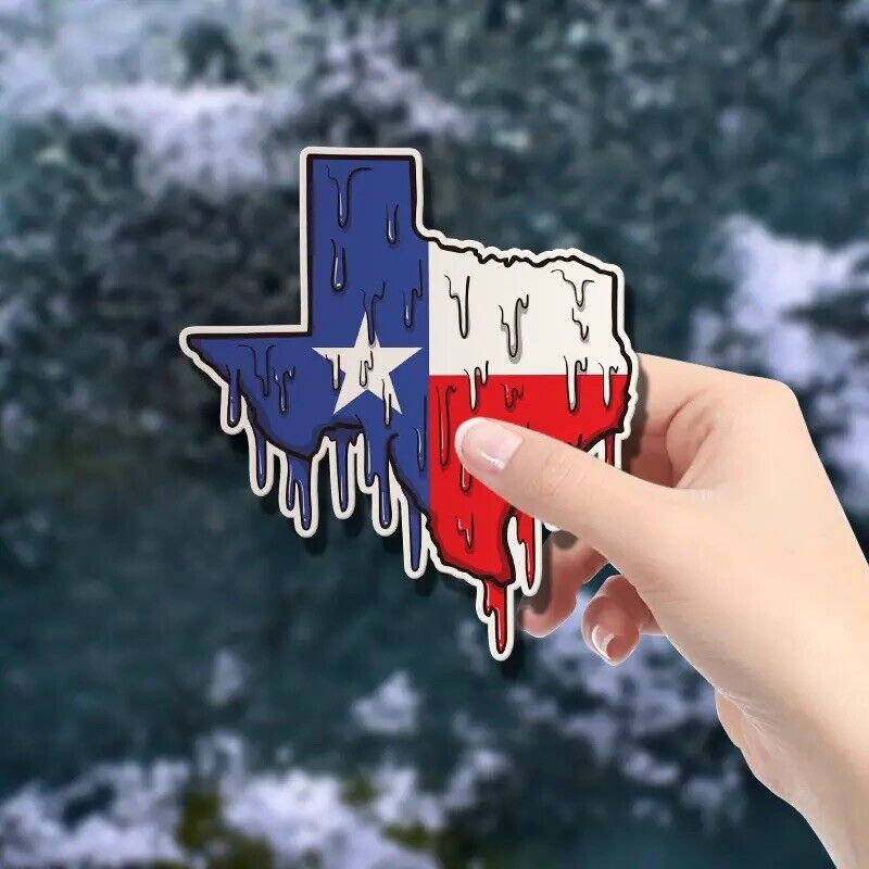 Texas Hot Dripping Decal for Bumper, Cars, Cups, Laptops 5.9'' x 5.35'' inch