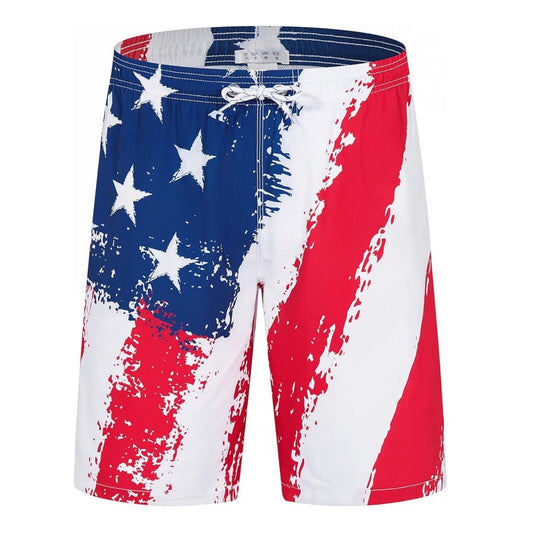 Men's US Flag Swim Shorts, Patriotic, Swim Trunks, Quick Dry, Board Shorts