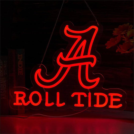 Roll Tide LED Neon Sign For Dorm, Mancave 16.5”" x 12.2” Inches