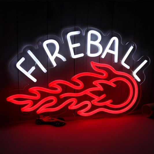 Fireball Whiskey LED Neon Sign For Man-cave, Bar, Garage 12"x 16" Inches USB