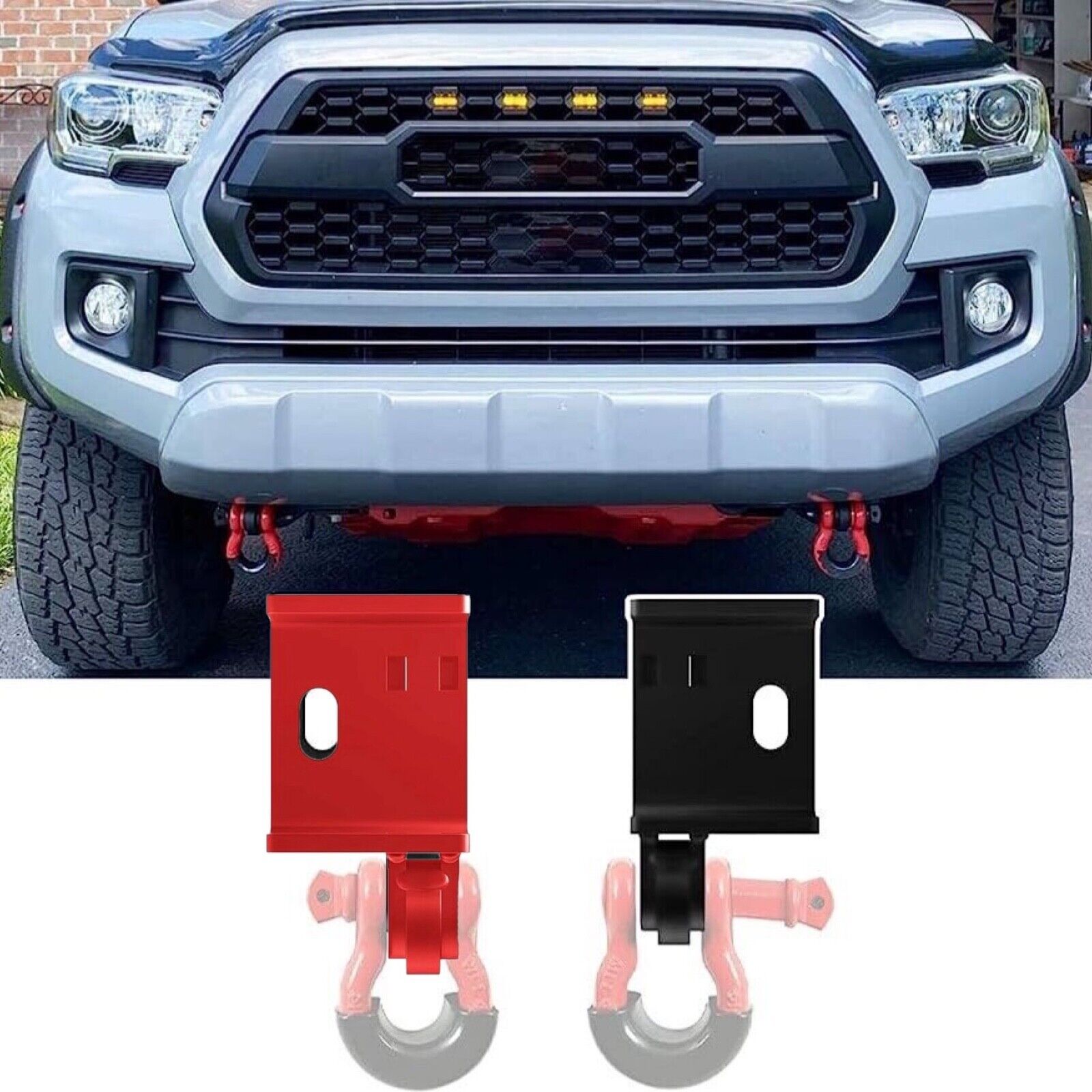 Front Demon Tow Hook Brackets Red or Black for Toyota Tacoma 2009-2023