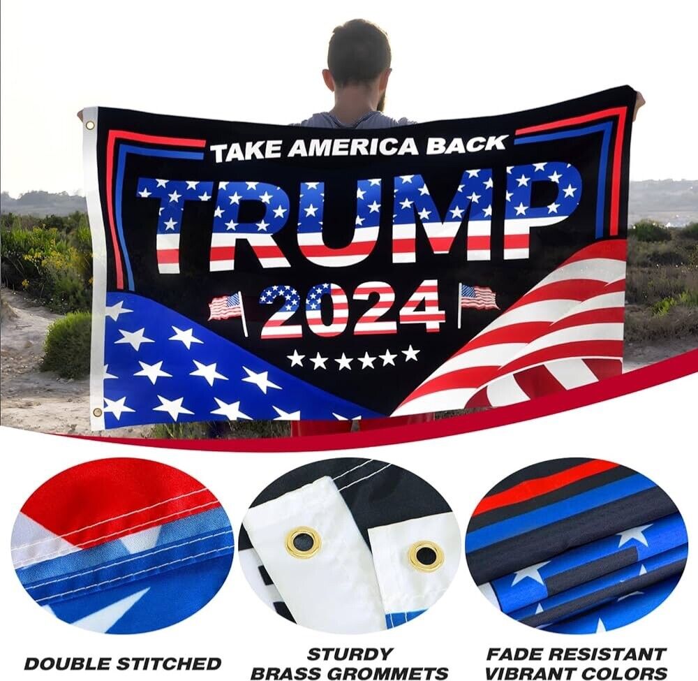 Trump 2024 Flag 3x5 FT, MAGA, One Side Election Flag