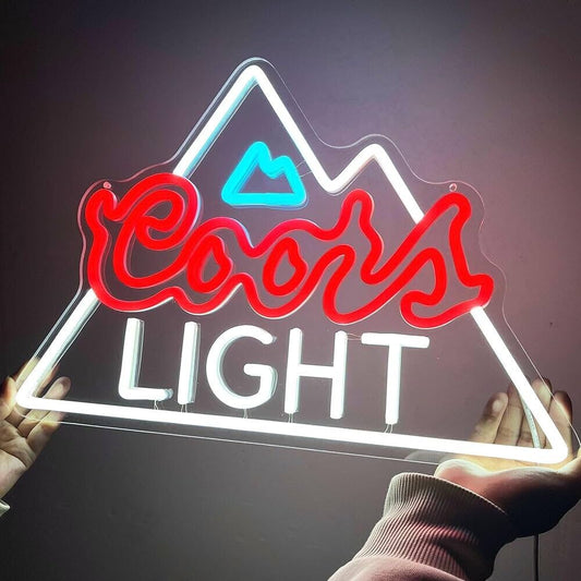 Coors Light LED Neon Sign For Bar, Porch, Garage, Mancave 17” x 11.5”Inches