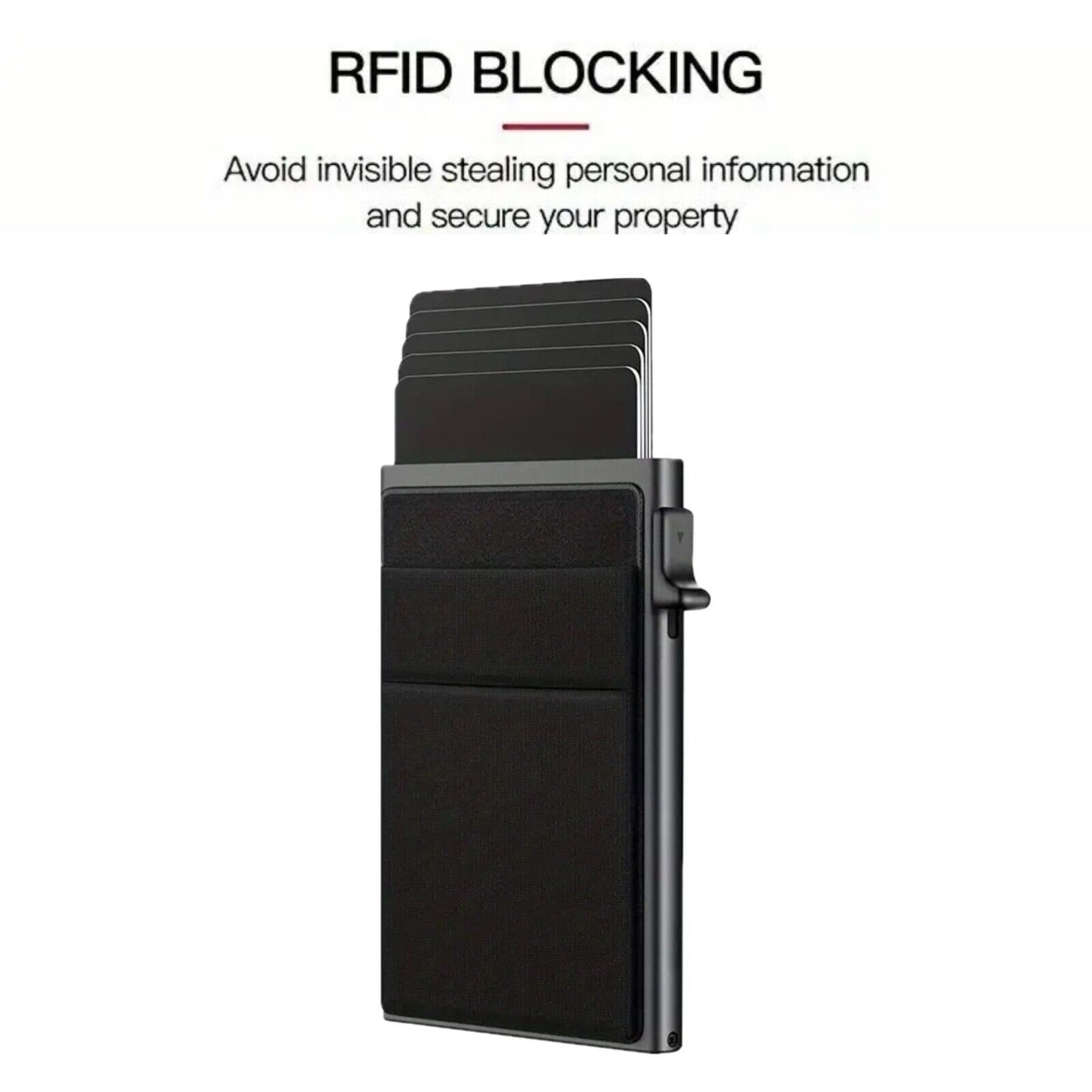 Men's Minimalist Slim RFID Blocking Wallet Pop Up Card Holder Wallet for Men
