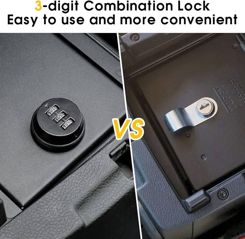 Center Console Safe Box for Jeep Wrangler JL, 2018 -2024, 2/4 Door, 3 Digit Lock