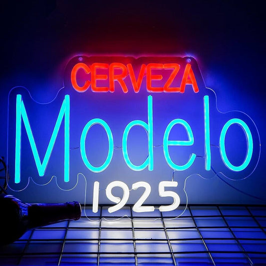 Cerveza Modelo 1925 LED Neon Sign For Man-cave, Bar, Garage, 10.6”x 16.1" Inches