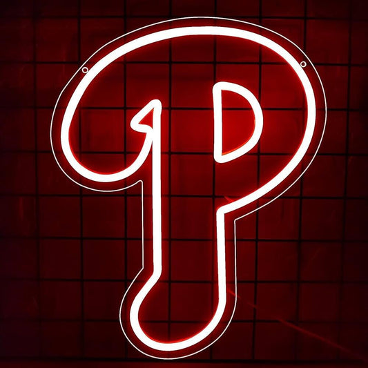 Phillies Baseball LED Neon Sign For Bar, Garage , Mancave 14.96” x 11.81” Inches