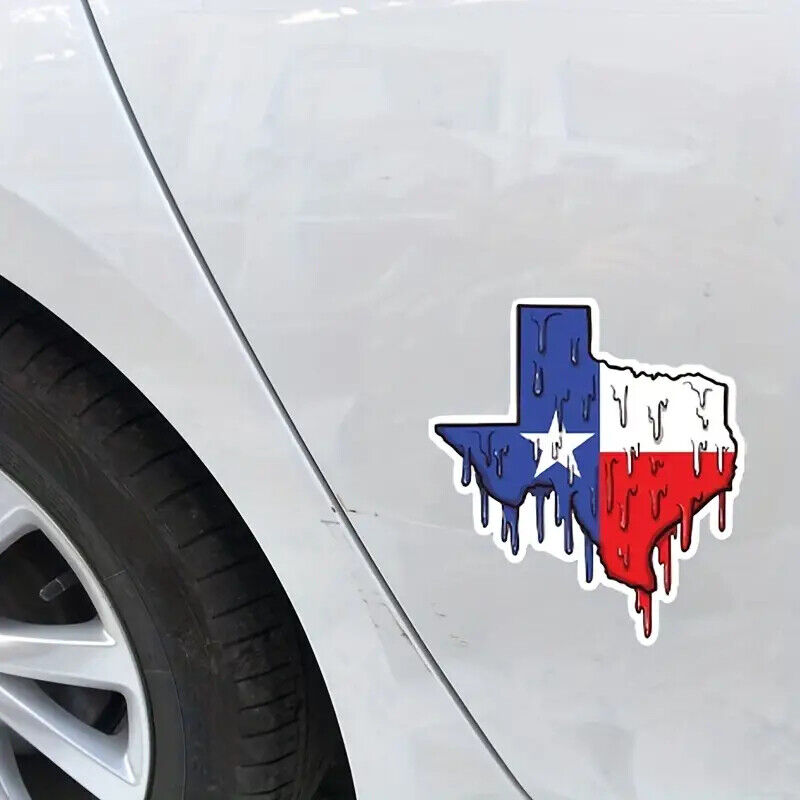 Texas Hot Dripping Decal for Bumper, Cars, Cups, Laptops 5.9'' x 5.35'' inch