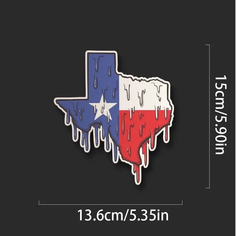 Texas Hot Dripping Decal for Bumper, Cars, Cups, Laptops 5.9'' x 5.35'' inch