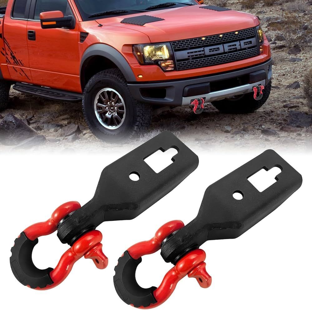 Ford F-150 Front Demon Tow Hook with 3/4" Shackle D Rings