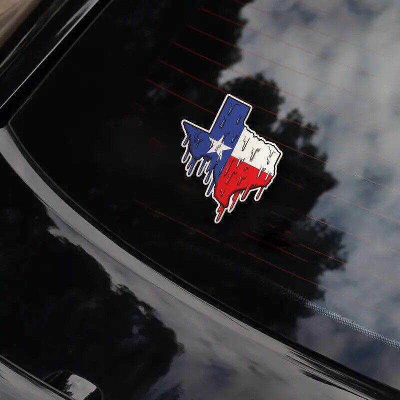 Texas Hot Dripping Decal for Bumper, Cars, Cups, Laptops 5.9'' x 5.35'' inch