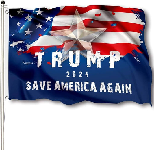 Take Back America Trump 2024 Flag 3x5 FT, MAGA, One Sided, Election Flag