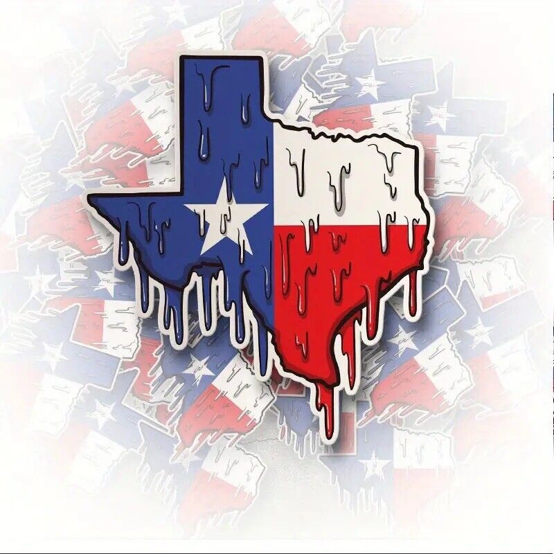 Texas Hot Dripping Decal for Bumper, Cars, Cups, Laptops 5.9'' x 5.35'' inch