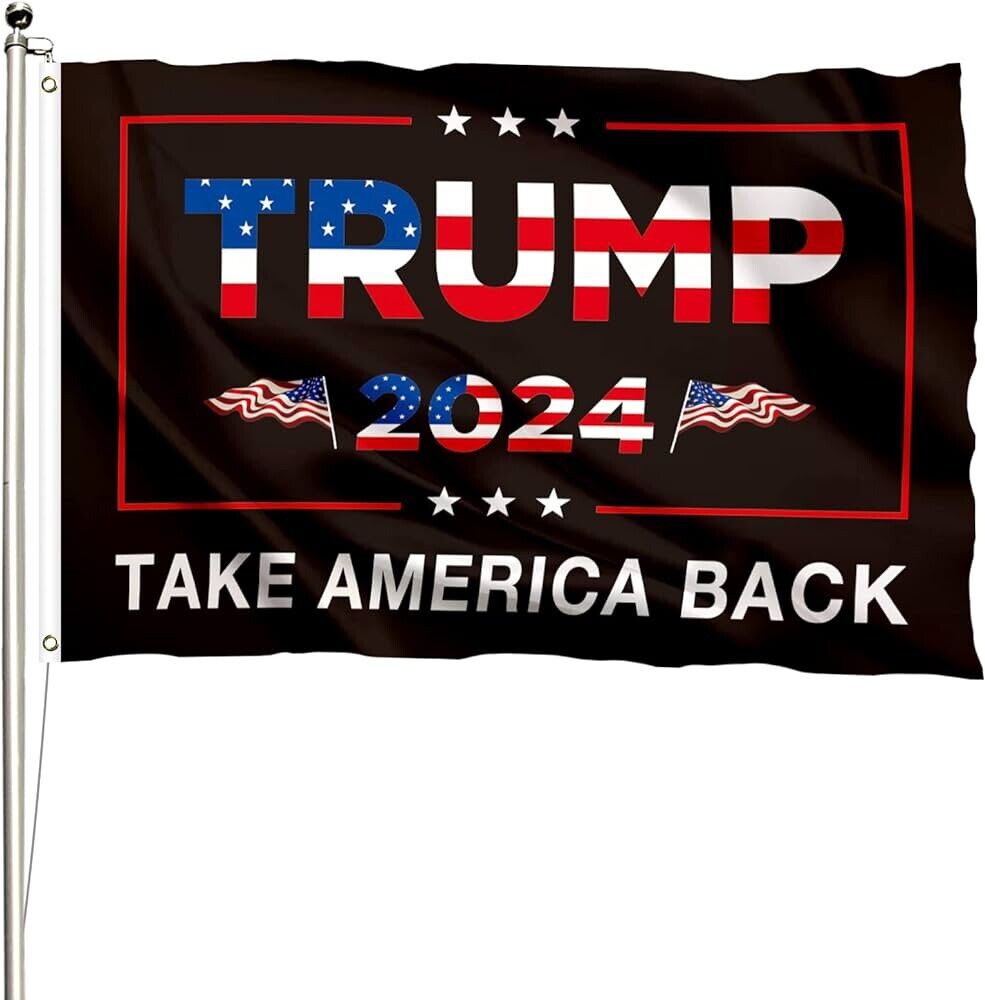 Take Back America Trump 2024 Flag 3x5 FT, MAGA, One Sided, Election Flag