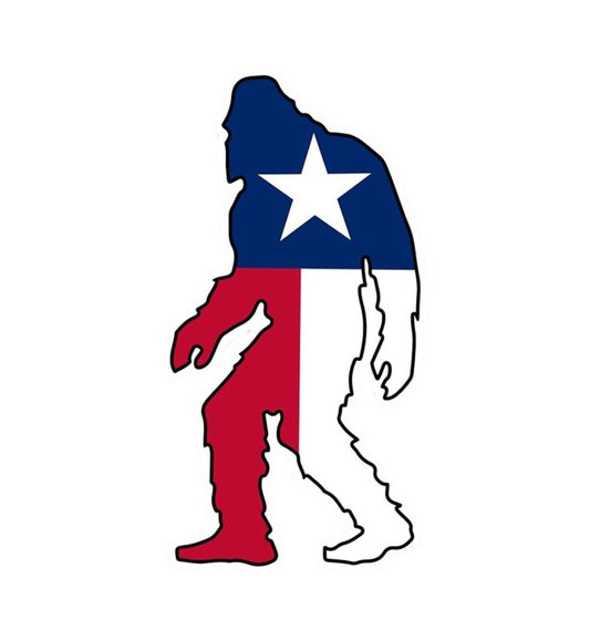 Texas Flag Sasquatch Vinyl Decal Sticker, Texas Flag, Lone Star State