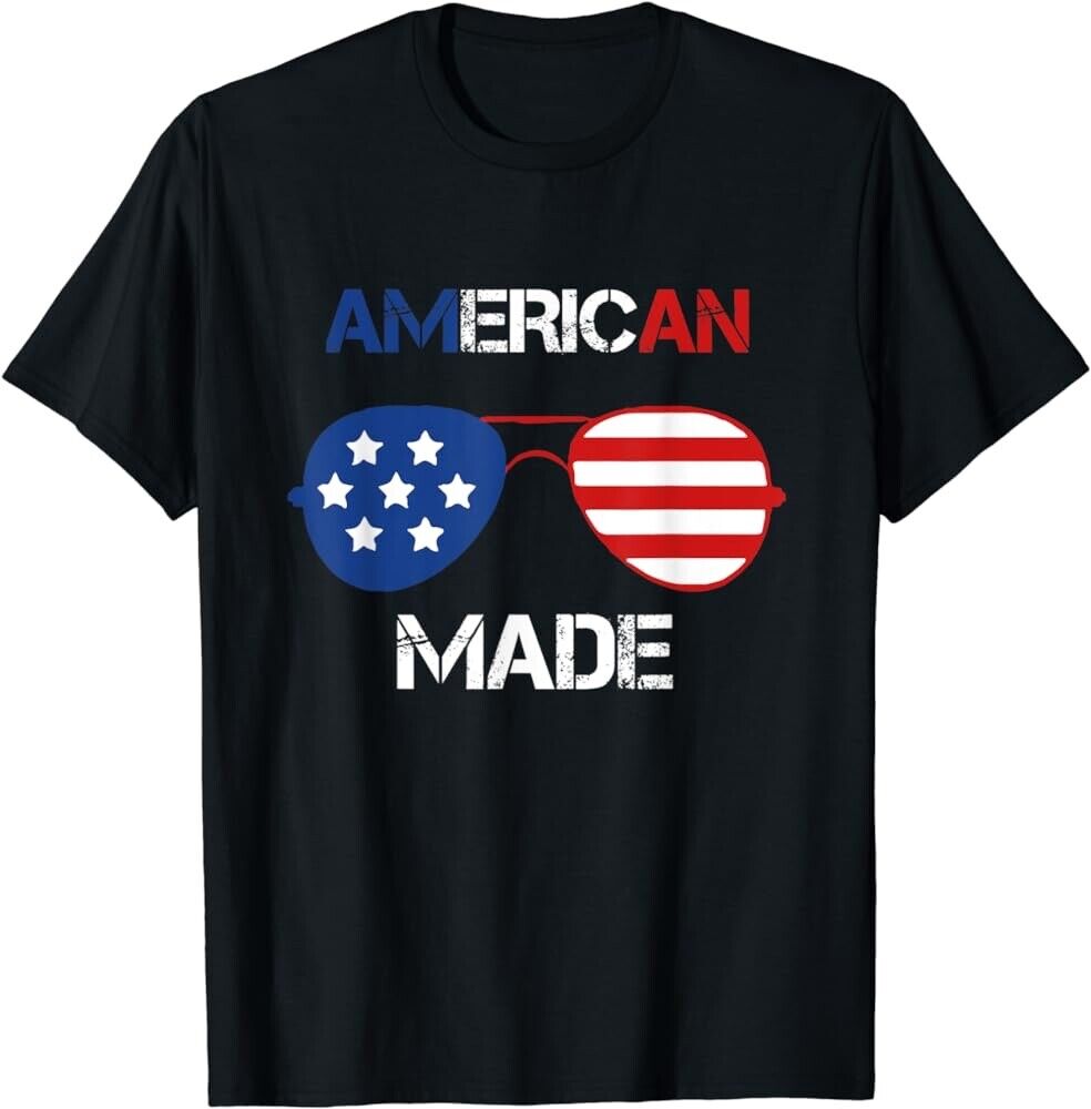 Men’s American Made T-Shirt - Patriotic USA Flag Sunglasses Tee