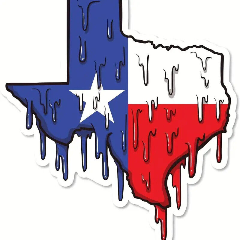 Texas Hot Dripping Decal for Bumper, Cars, Cups, Laptops 5.9'' x 5.35'' inch