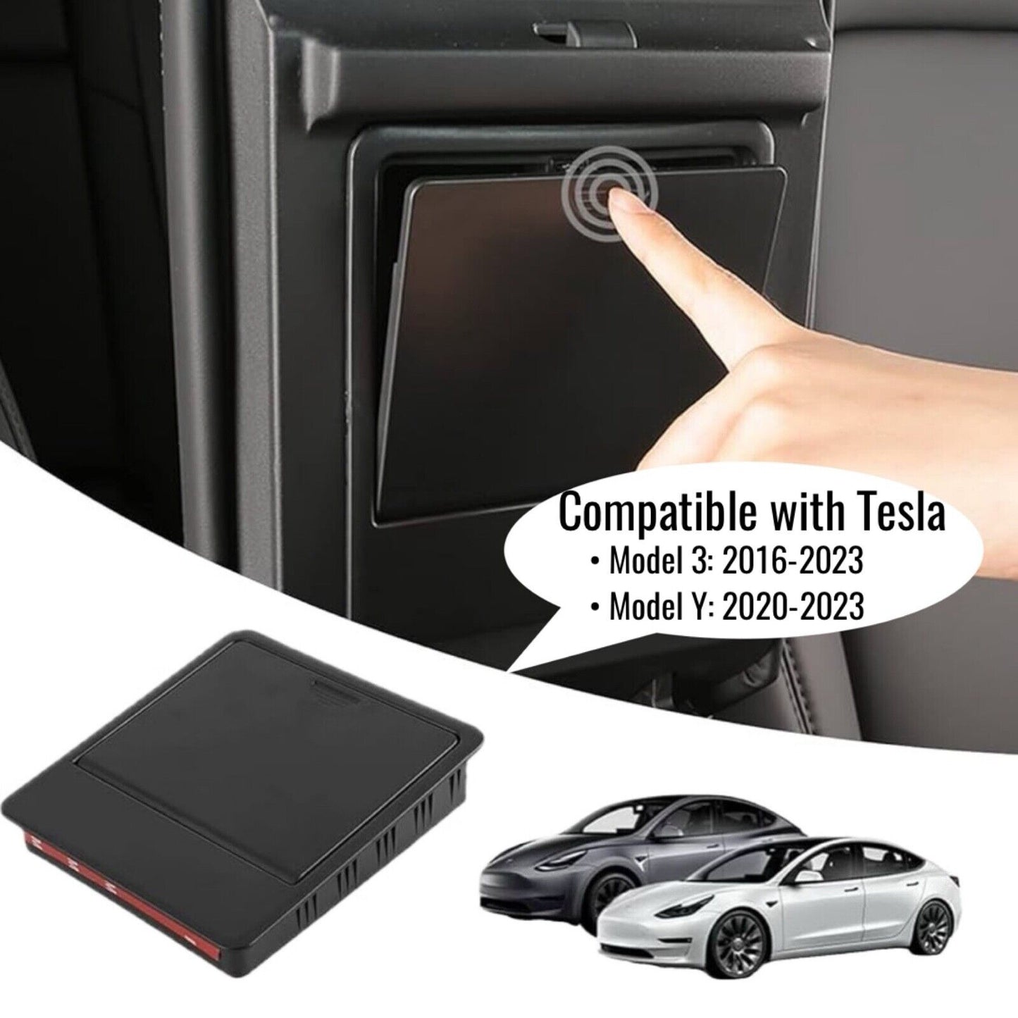 Secret Console Compartment for Tesla Model 3: 2016-2023 & Model Y: 2020-2023