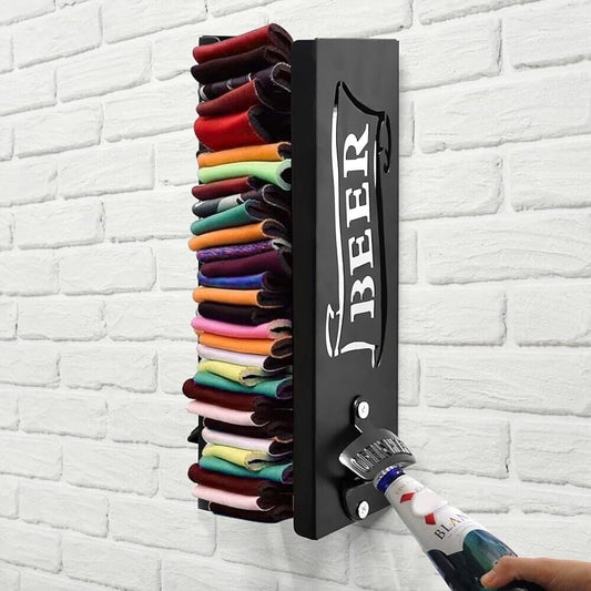 Koozie Holder Organizer Wall Mount, Beer Can Sleeves Dispenser & Storage