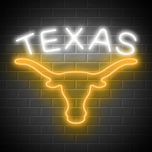 Texas College Football Neon Sign LED For Room, Garage, Man-cave, Bar, 16.5” x 13” inch