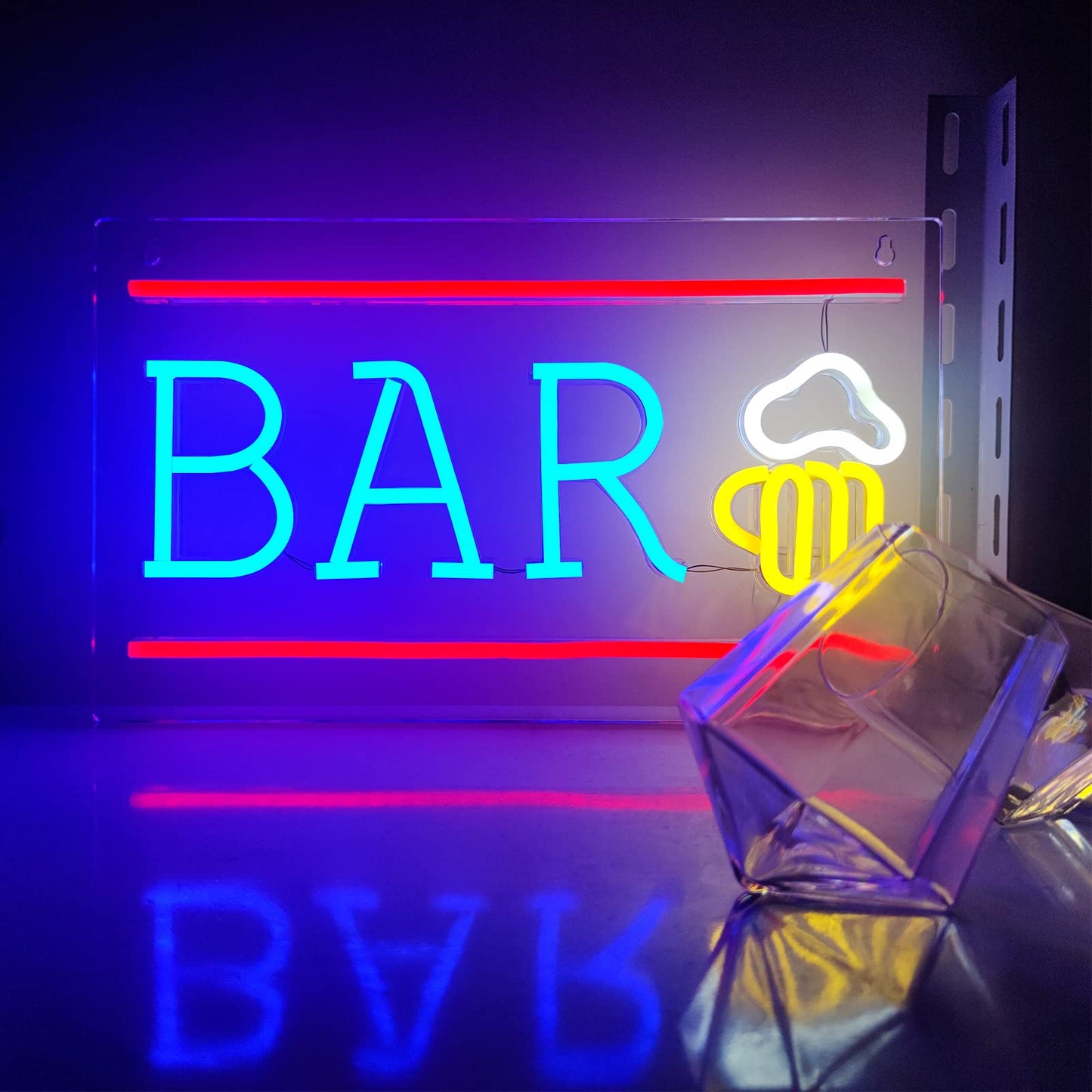 Bar LED Sign Light, USB, Man Cave, 16.5” x 9.8” inches