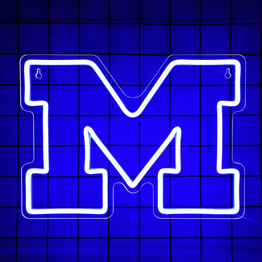 Michigan College Football Neon Sign LED For Room, Garage, Man-cave, Bar, 13.77''x10.11'' inchinch