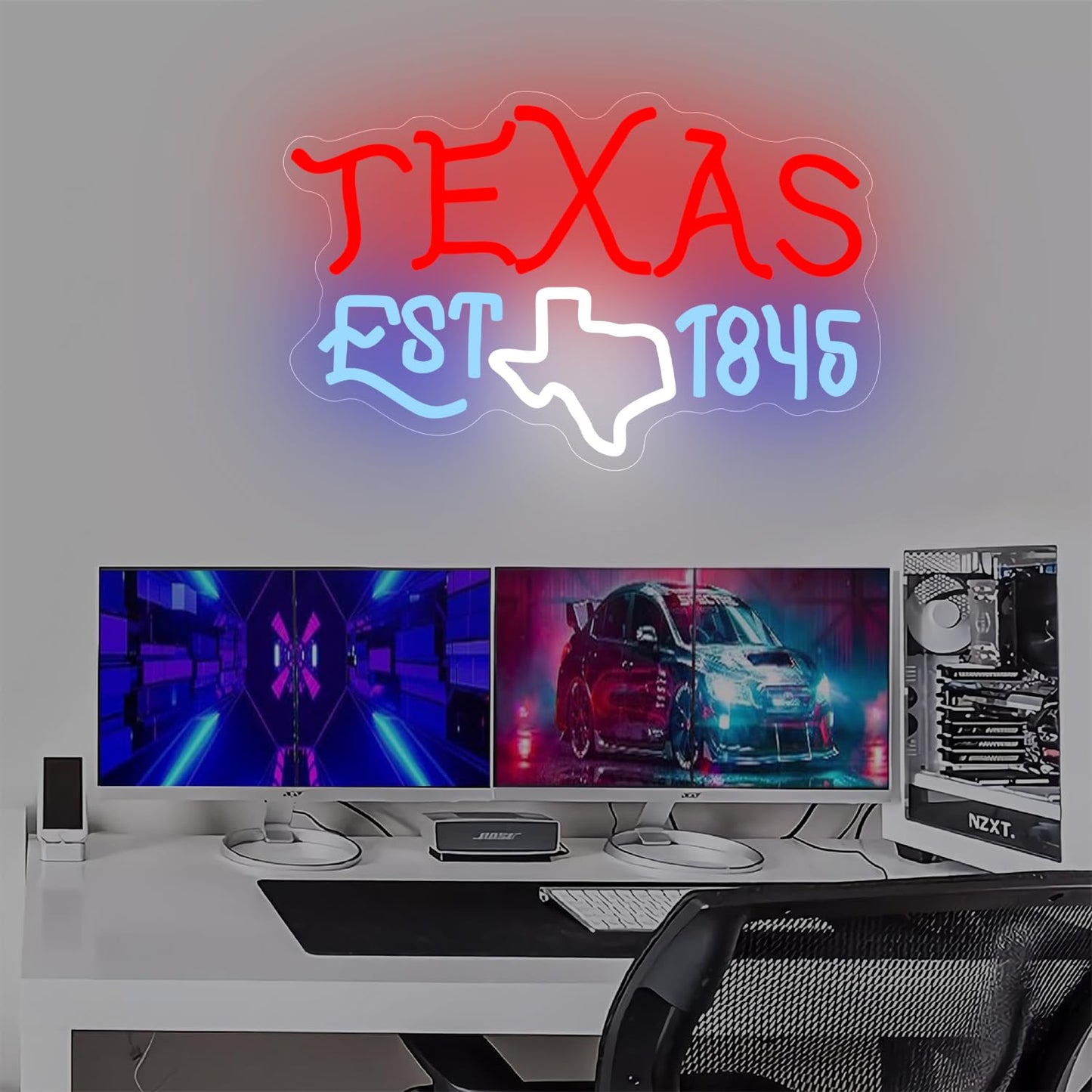 Texas Neon LED Sign Dimmable for Room, Man-Cave, Bar, Dorm, 14.9” x 9.4” inches