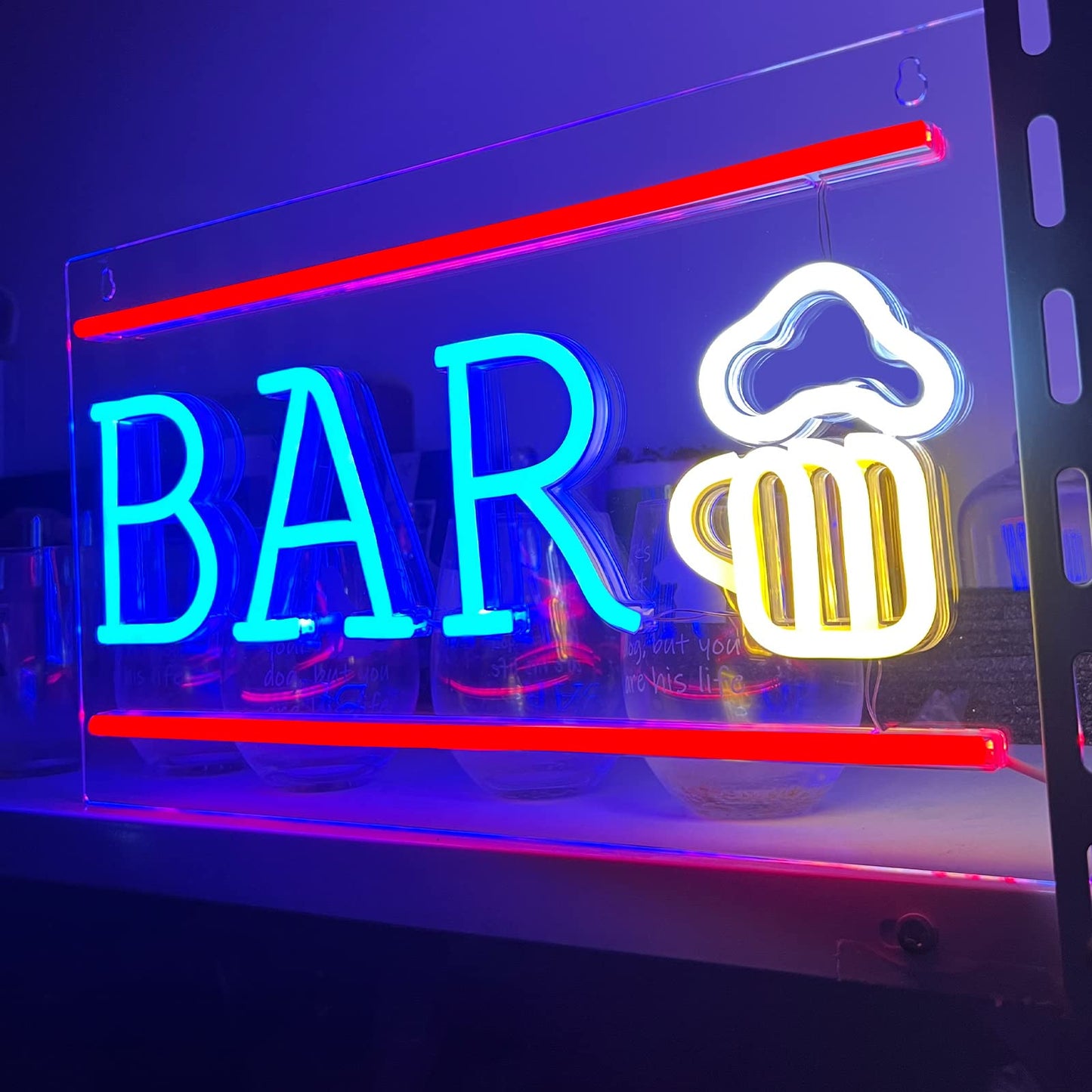 Bar LED Sign Light, USB, Man Cave, 16.5” x 9.8” inches