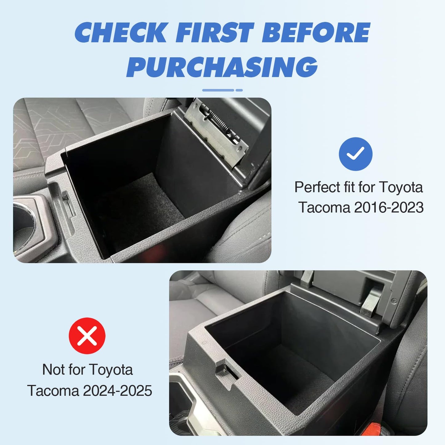 Toyota Tacoma 2023 2016-2022 Center Console Organizer Storage Box