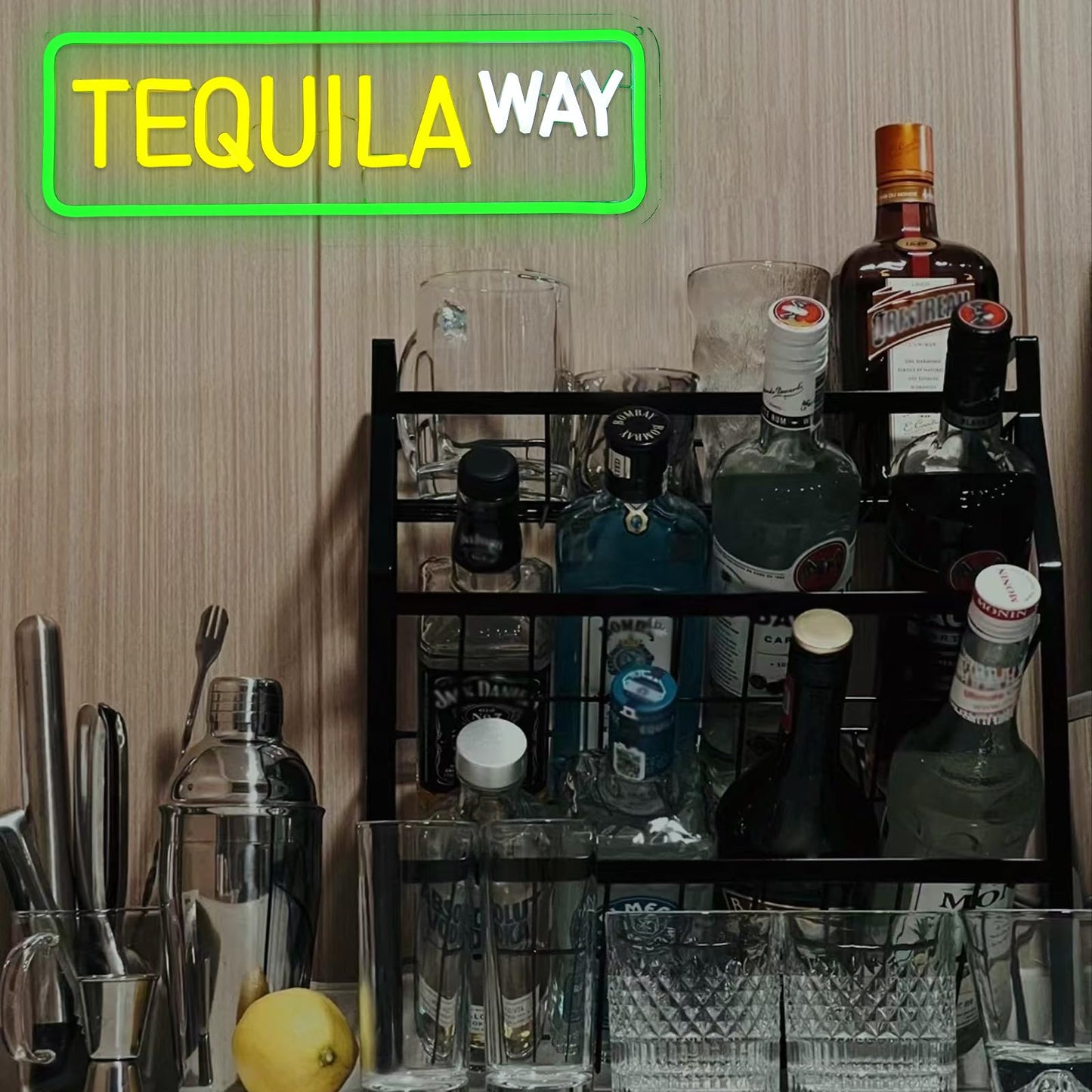 Tequila Way Neon Sign for Wall, USB, Dimmable, 17x6 inches