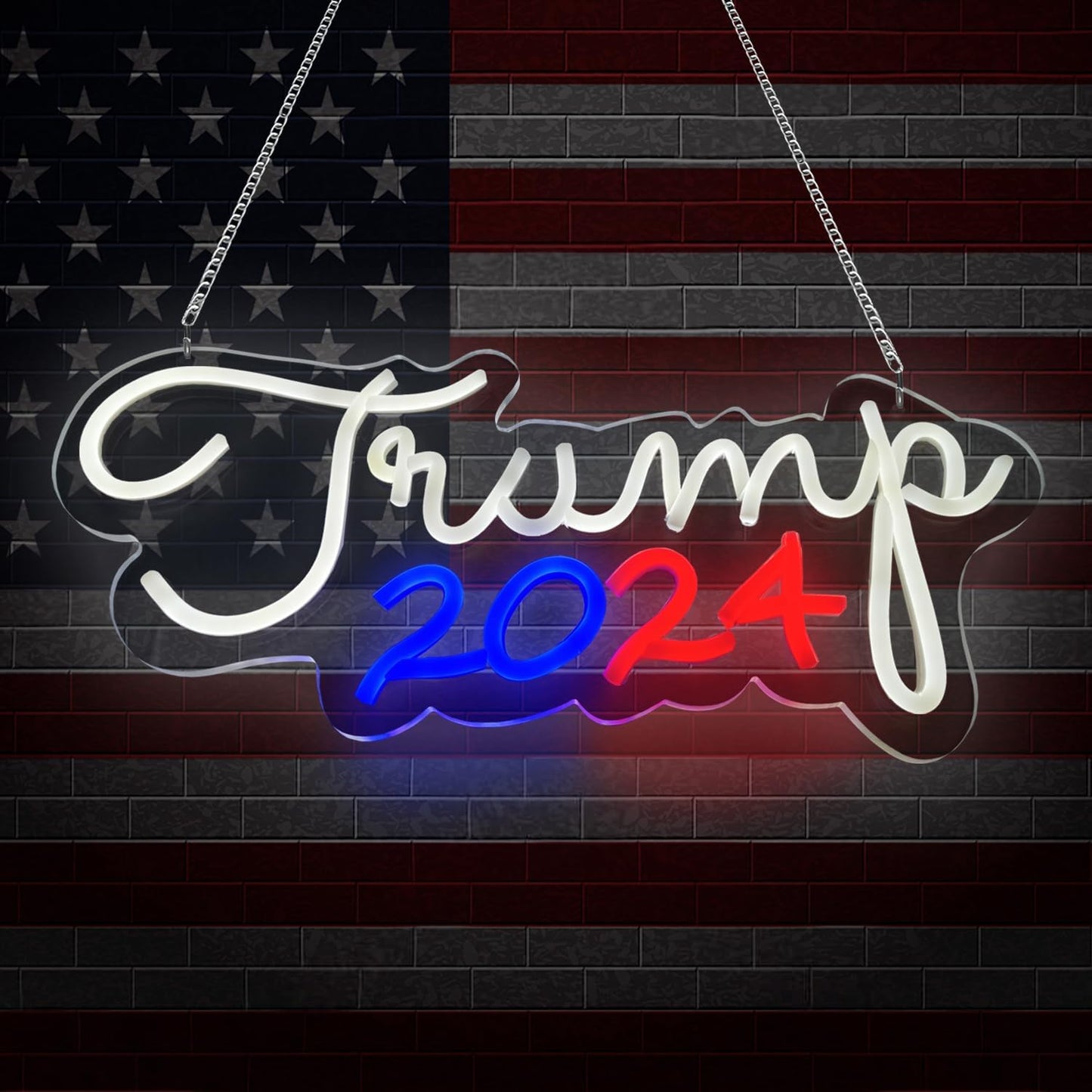 Trump 2024 LED Neon Sign For Bar, Porch, Garage, Mancave 16"X7.8” Inch