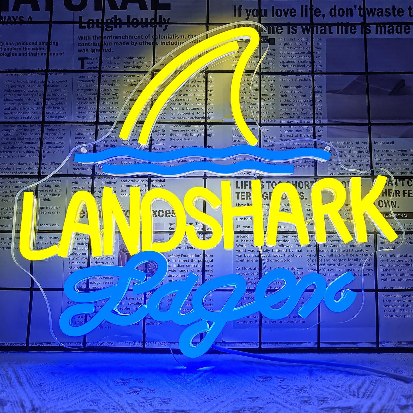 Bar Neon Sign LED L Shark, Bar, Garage , Man-cave 12.7'' X 11.8'' INCH