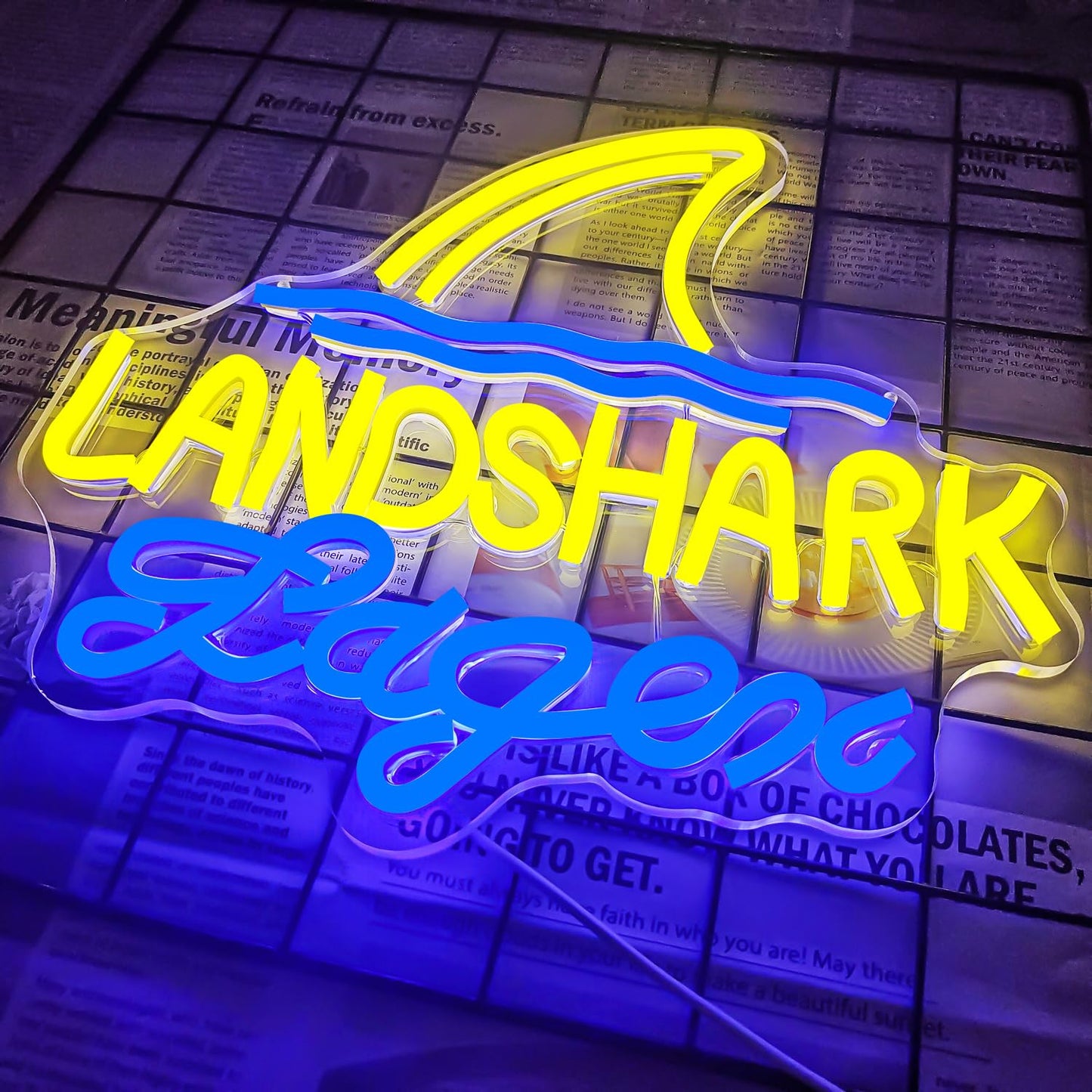 Bar Neon Sign LED L Shark, Bar, Garage , Man-cave 12.7'' X 11.8'' INCH