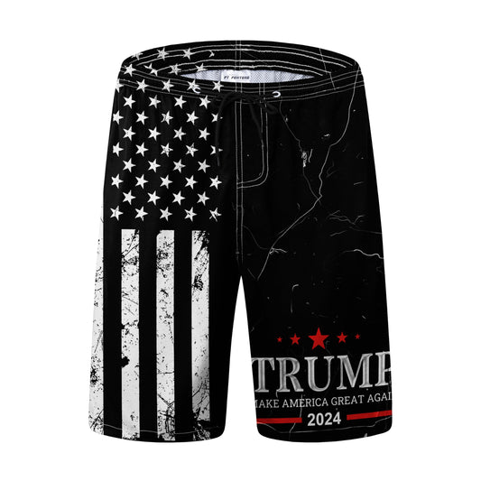 Men’s Trump MAGA 2024 Black Quick Dry Swim Trunks