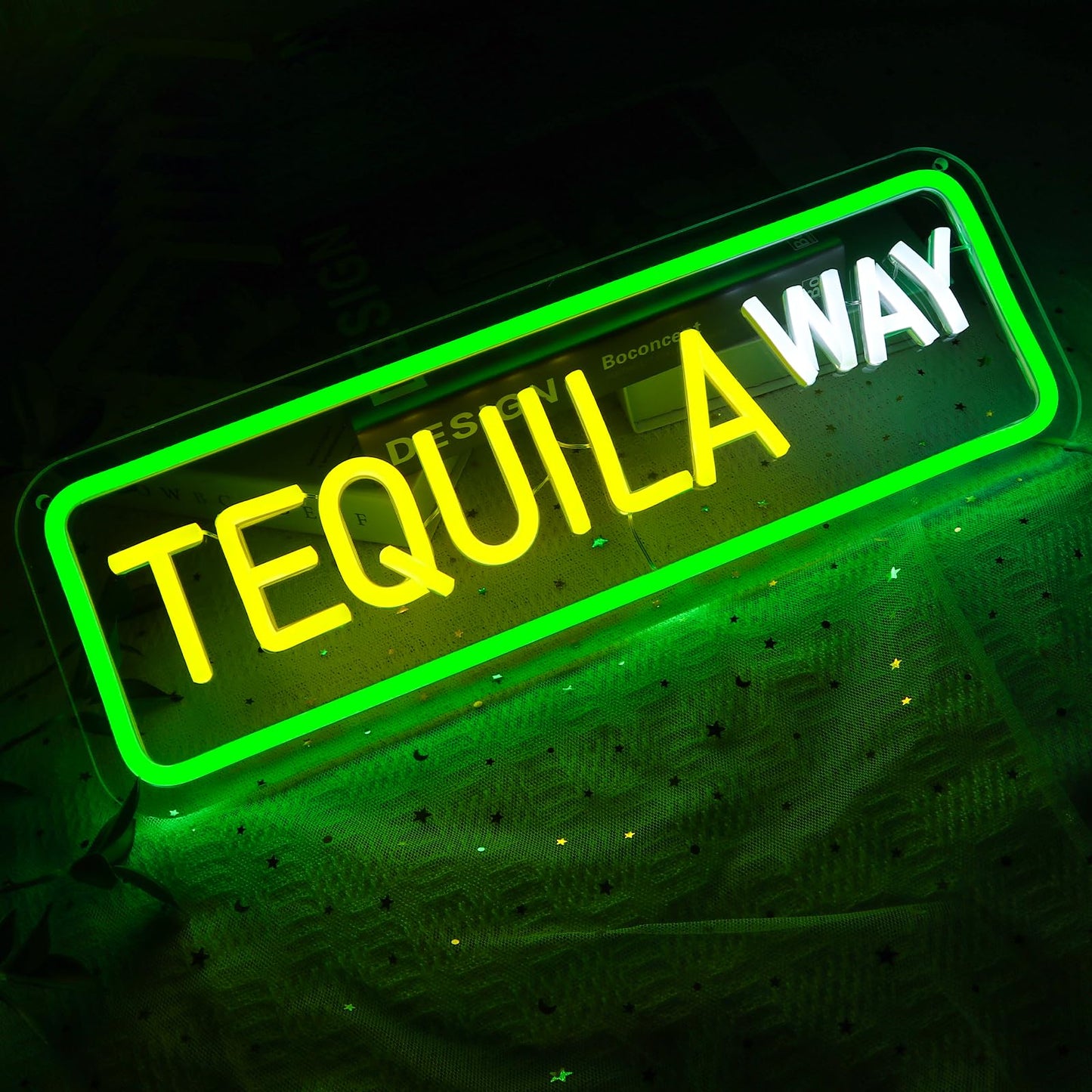 Tequila Way Neon Sign for Wall, USB, Dimmable, 17x6 inches