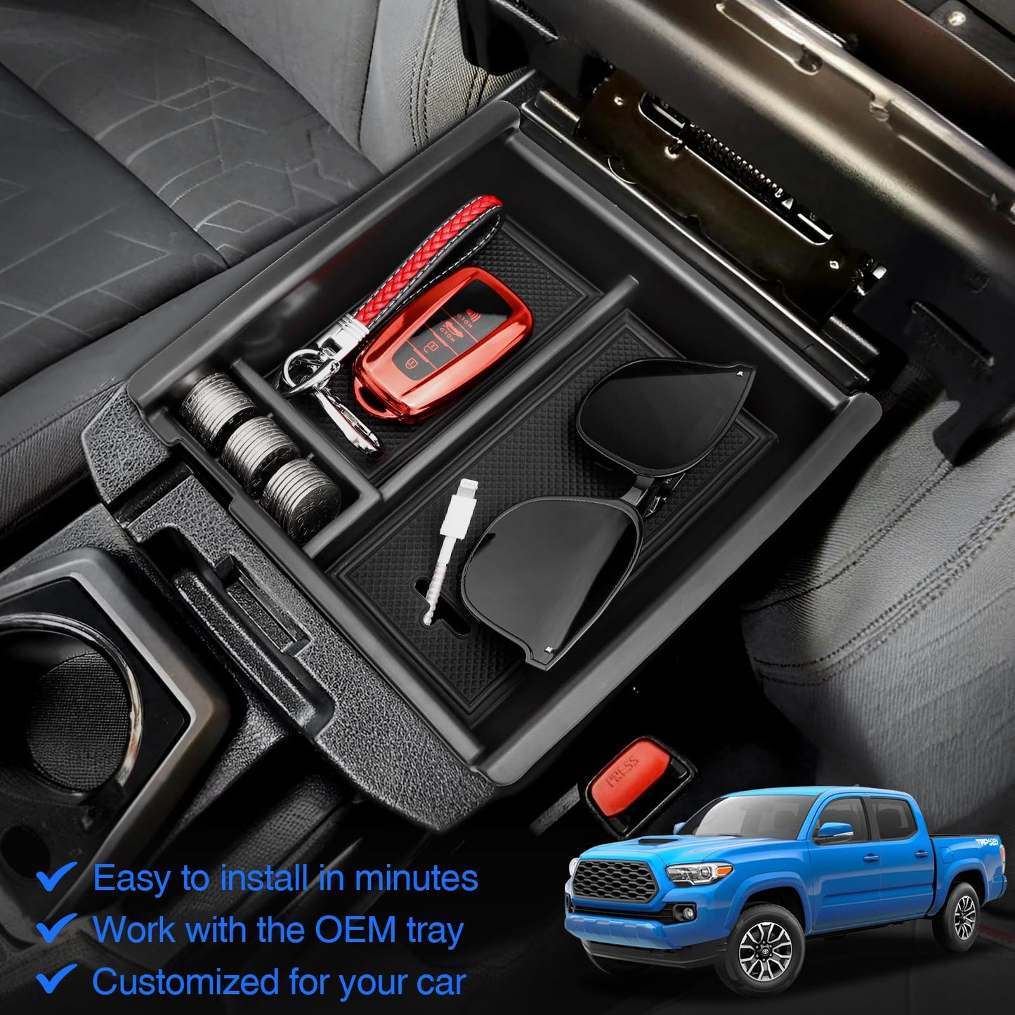 Toyota Tacoma 2023 2016-2022 Center Console Organizer Storage Box