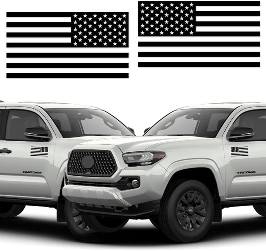 3x5 American Flag Decal Die Cut Vinyl Decal Stickers for Truck/Car Pair (2)